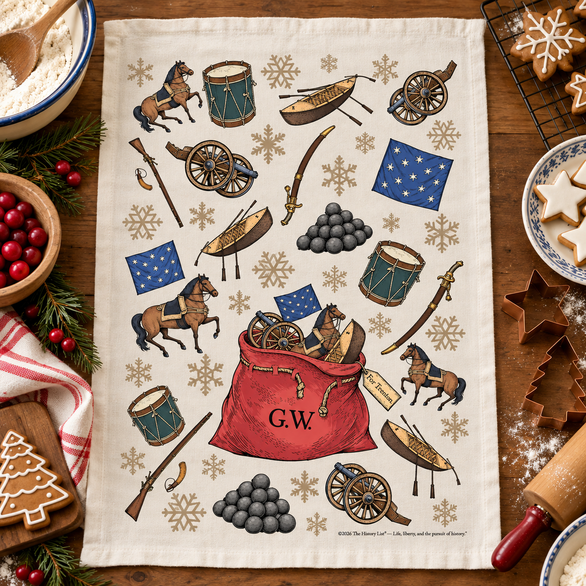 George Washington's Christmas Day Crossing of the Delaware Tea Towel