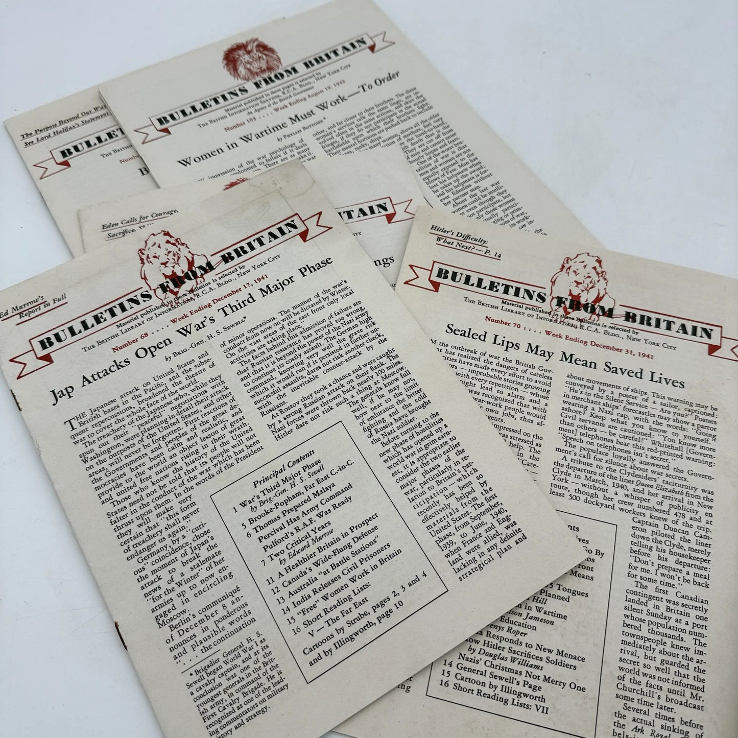 WWII Bulletins from Britain, Belgium, and Norway — More than 100 publications