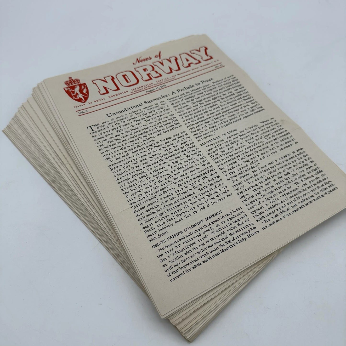WWII Bulletins from Britain, Belgium, and Norway — More than 100 publications