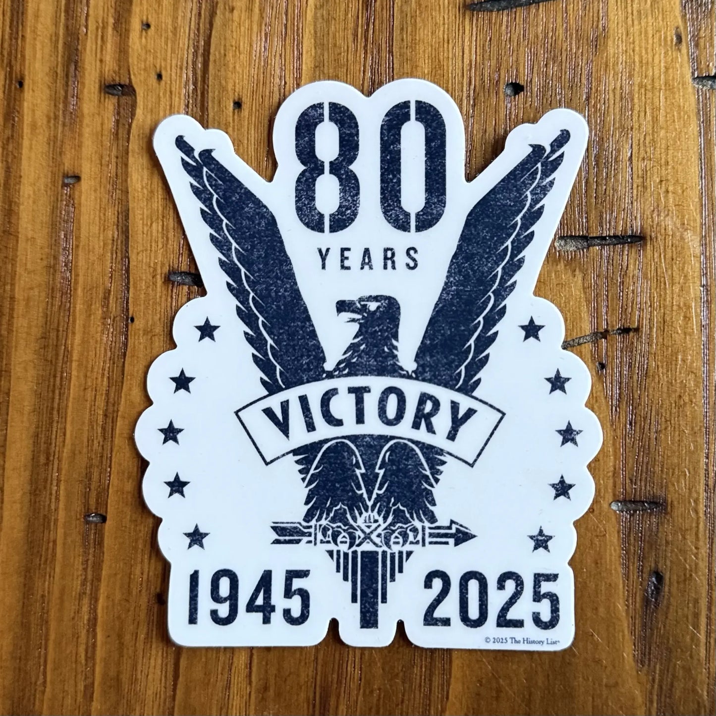 WWII Victory 80th Anniversary Sticker from The History List store