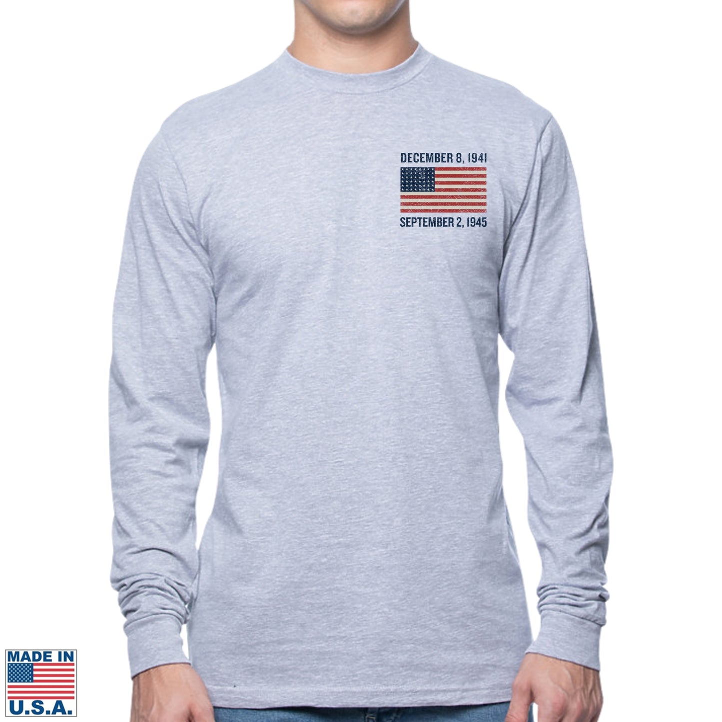 WWII Victory 80th Anniversary Made in America Long-sleeved shirt