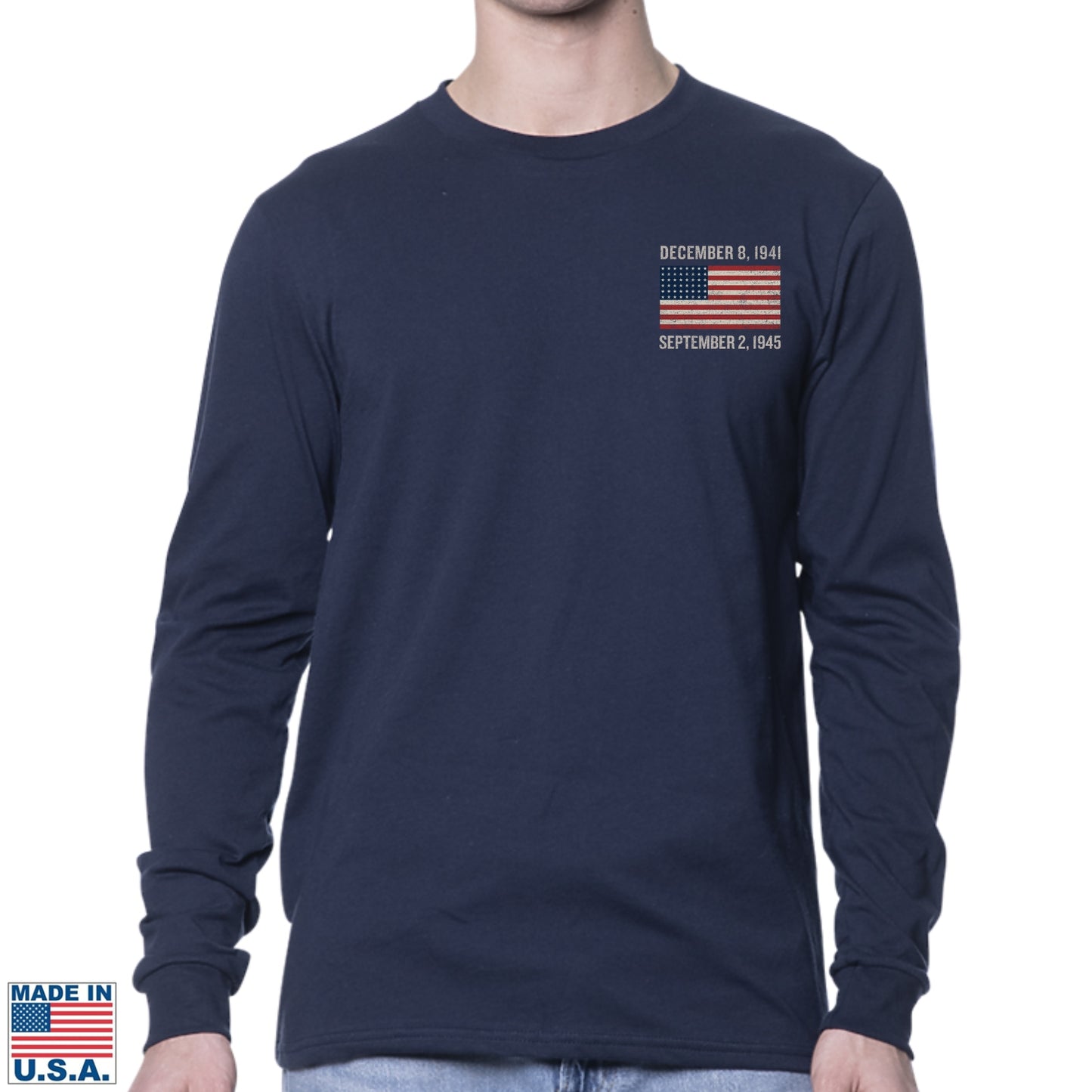 WWII Victory 80th Anniversary Made in America Long-sleeved shirt