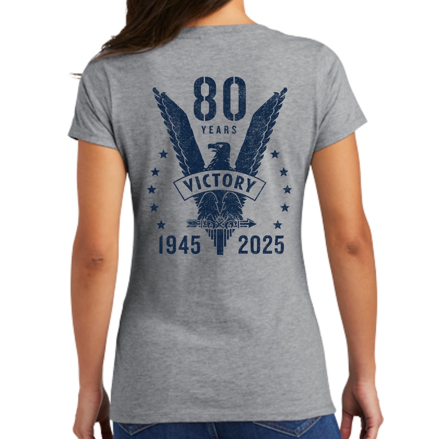 WWII Victory 80th Anniversary Women's fitted v-neck shirt