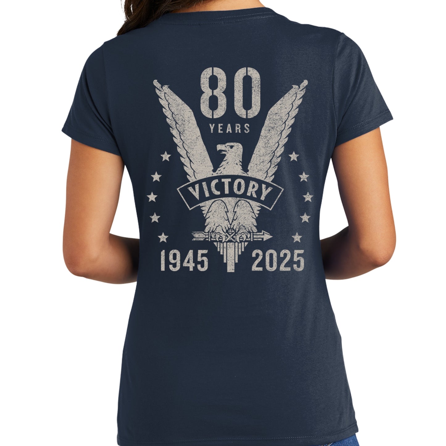 WWII Victory 80th Anniversary Women's fitted v-neck shirt