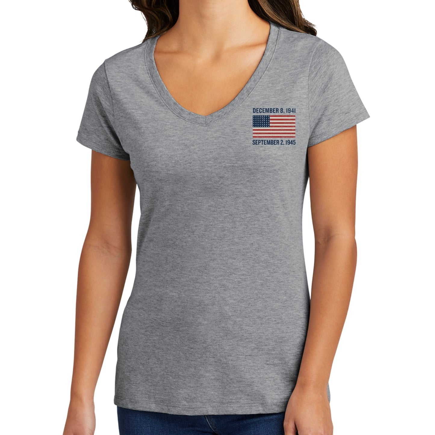 WWII Victory 80th Anniversary Women's fitted v-neck shirt