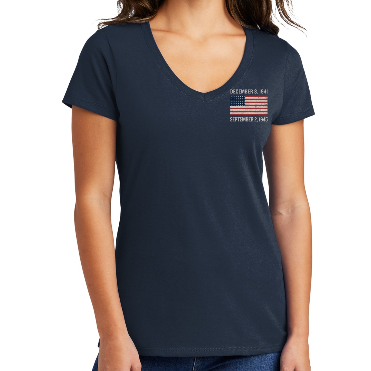 WWII Victory 80th Anniversary Women's fitted v-neck shirt