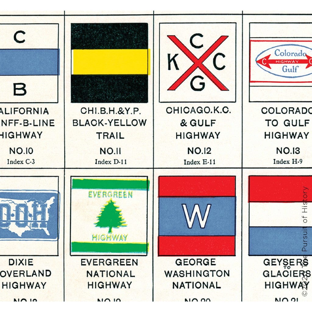 Close-up America’s Historic Highway Pole Markers from the history list store
