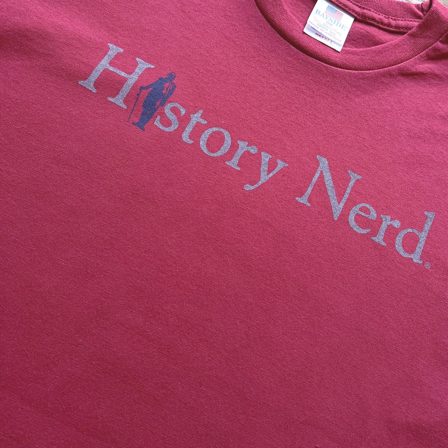 Close-up "History Nerd" shirt with George Washington — from the History List Store