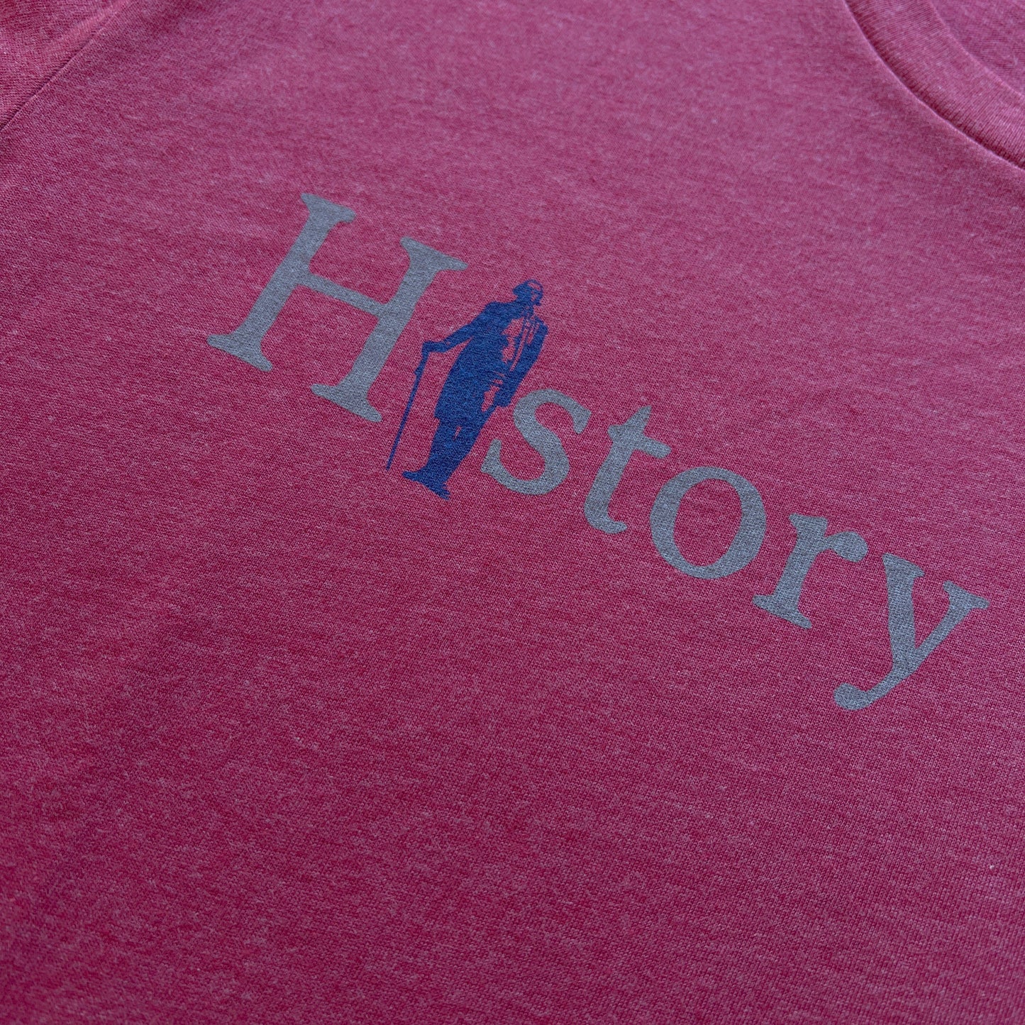 Close-up "History Nerd" shirt with George Washington, from the History List Store