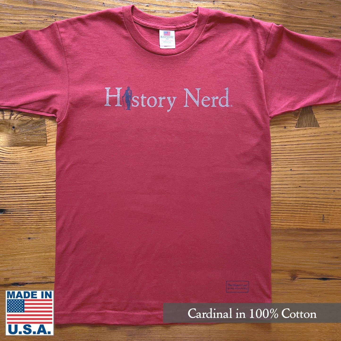 "History Nerd" shirt with George Washington, Made in the USA from the History List Store