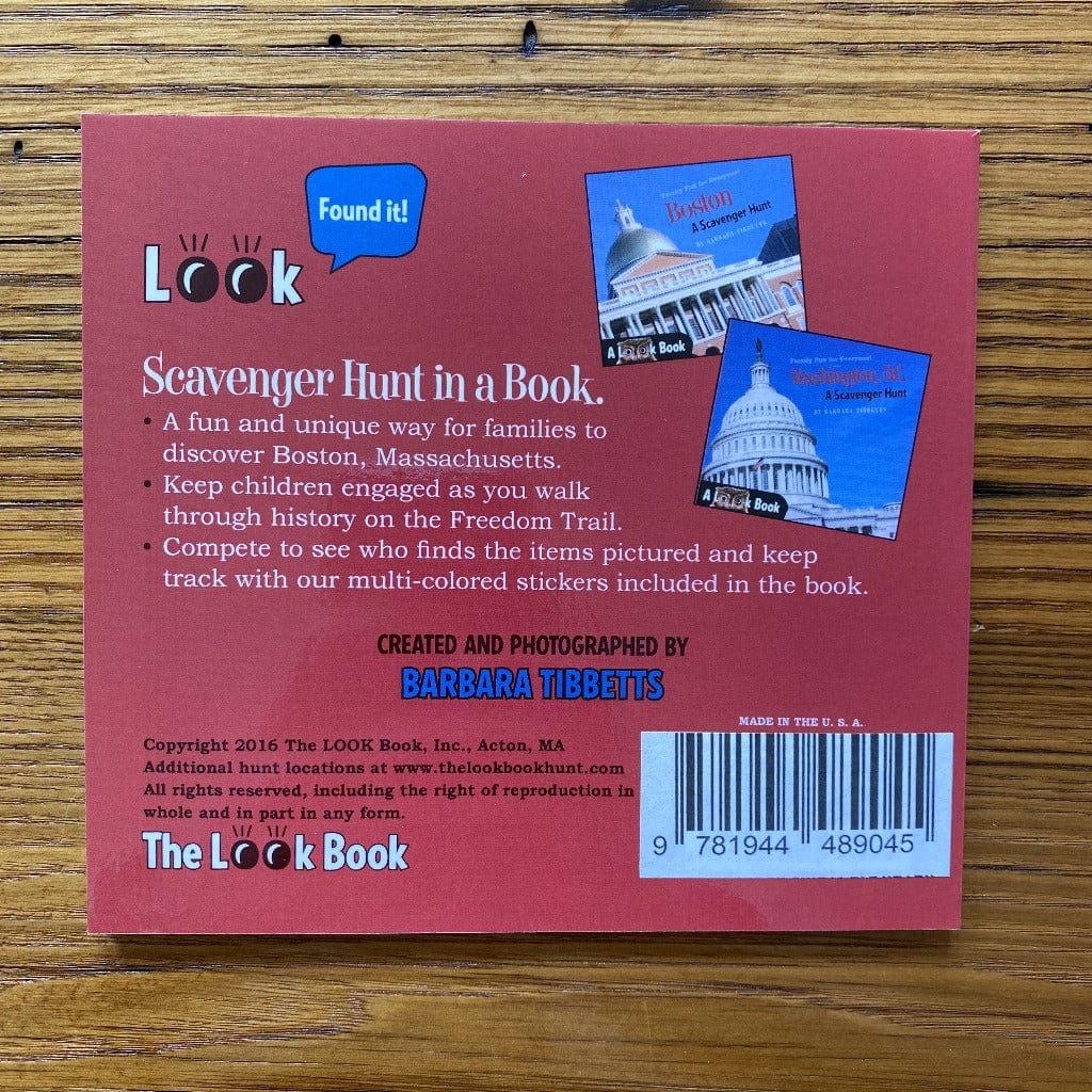 Back of The LOOK Book "The Freedom Trail, Boston: A Scavenger Hunt" from the History List Store