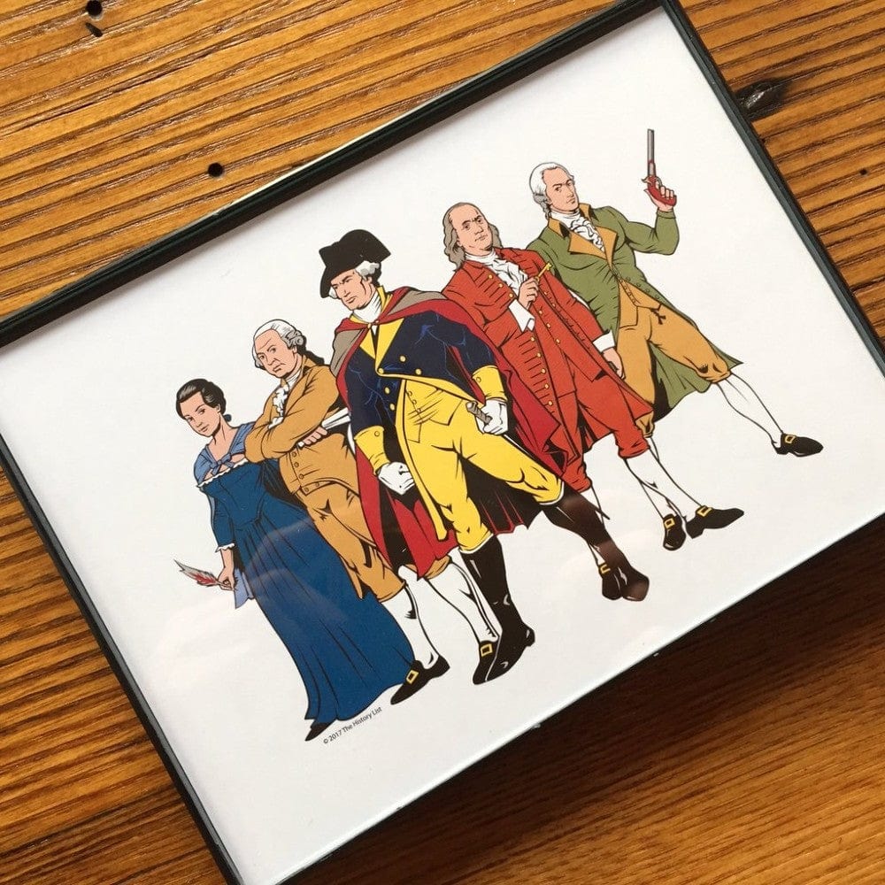 Framed Five "Revolutionary Superheroes" Small Framed print from the History List Store