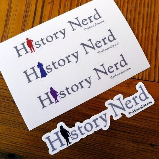 "History Nerd" Sticker Sheet with 3 Die Cut Stickers—Roosevelt, Anthony and Franklin from The History List Store