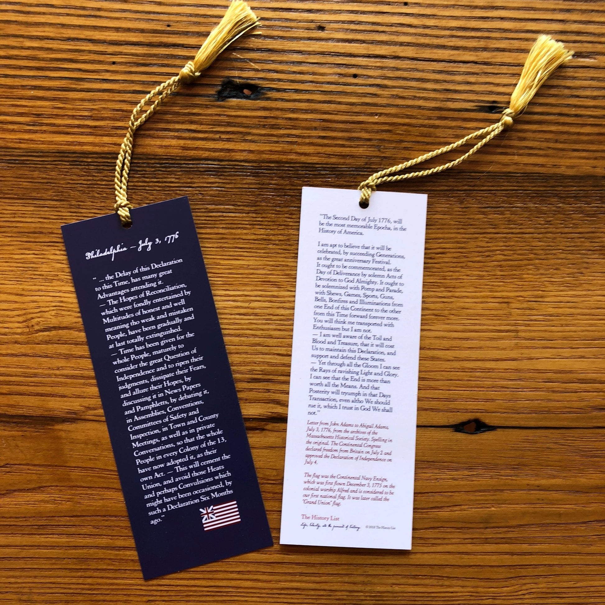 "We hold these truths - July 4, 1776” Bookmark with tassel from The History List store