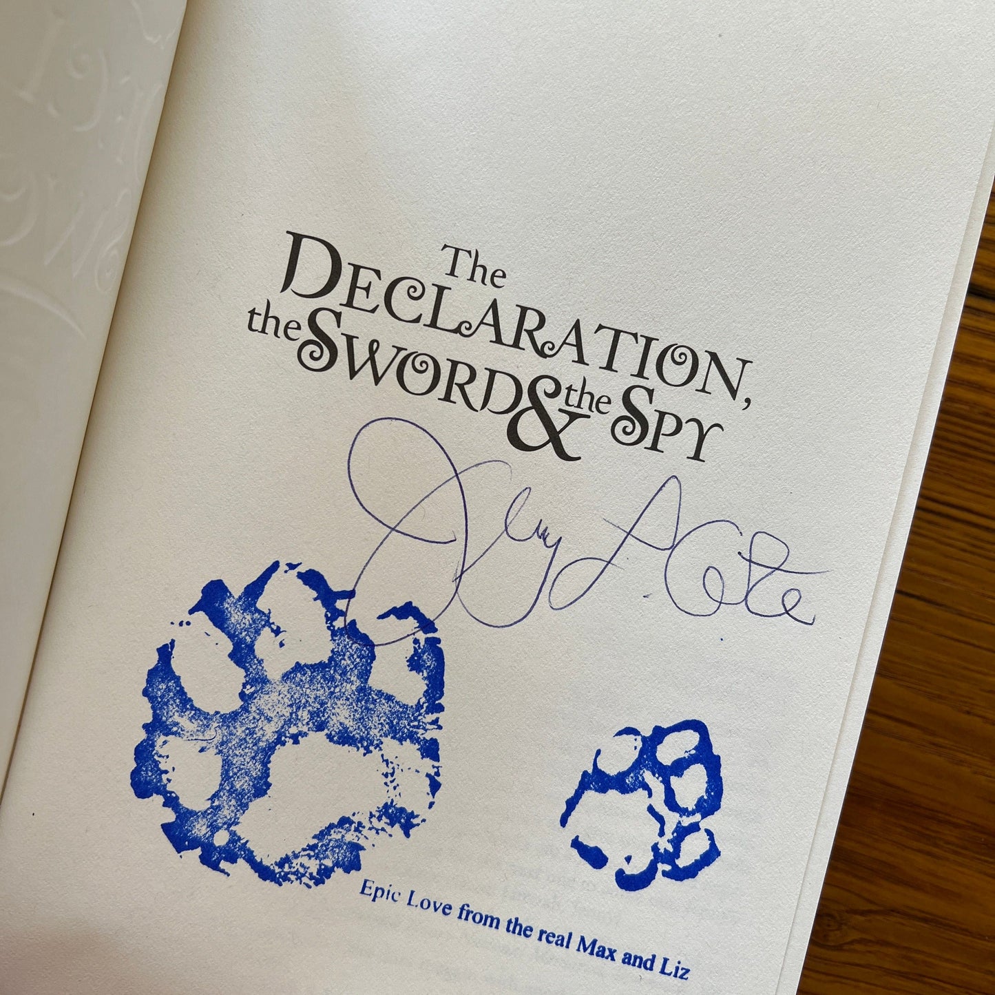 "The Declaration, the Sword, and the Spy" – Signed by the author, Jenny L. Cote