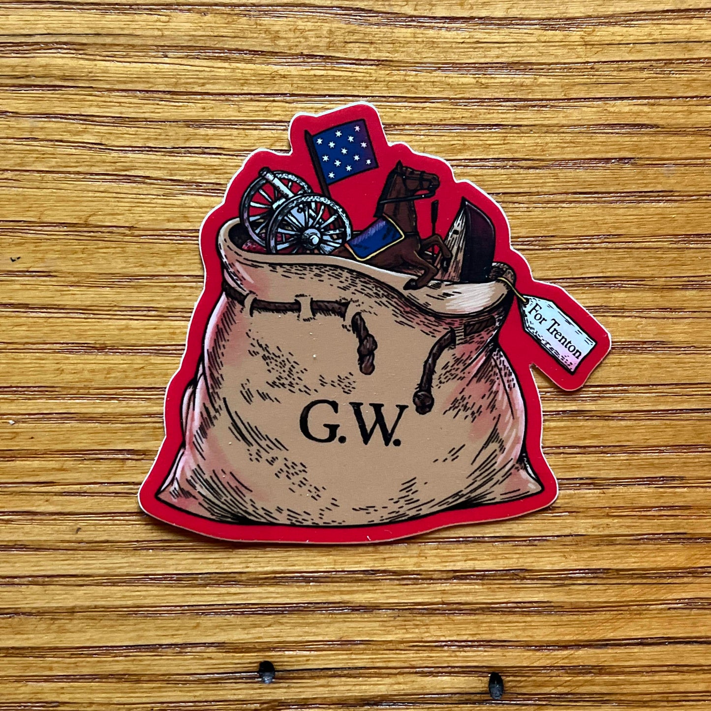 George Washington's Christmas Day Crossing of the Delaware Sticker from The History List store
