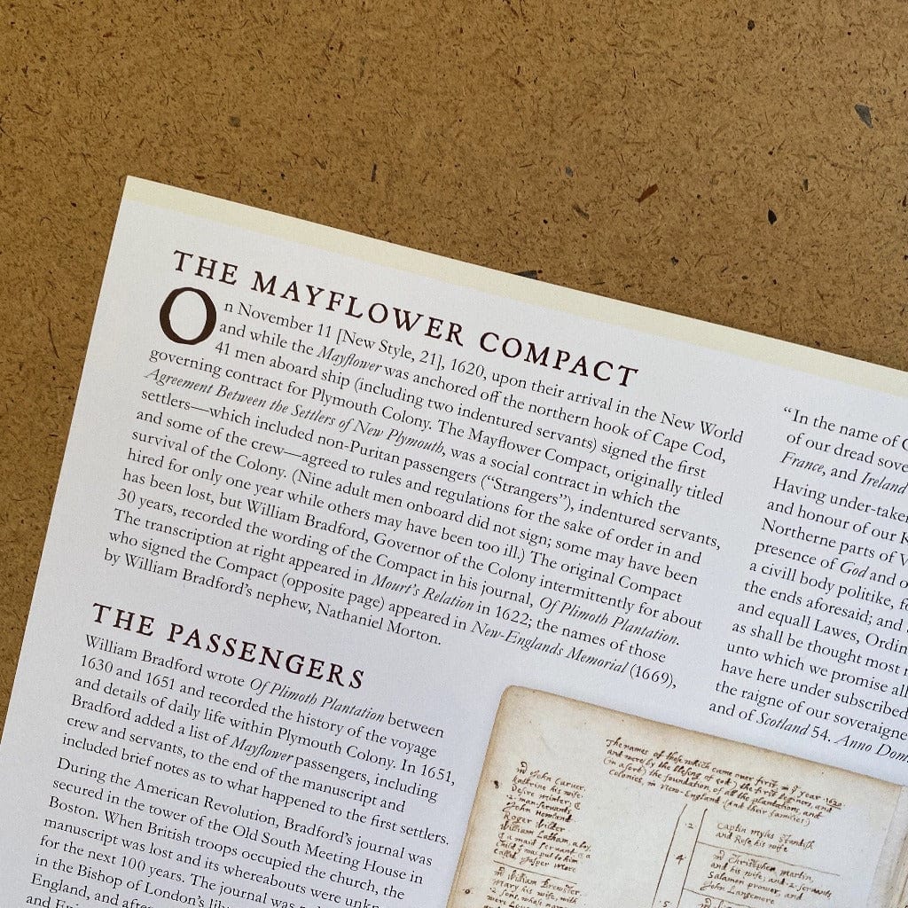 Close-up Print | Mayflower Compact | Mayflower Passengers foldout with those who survived the first year— from the History List Store