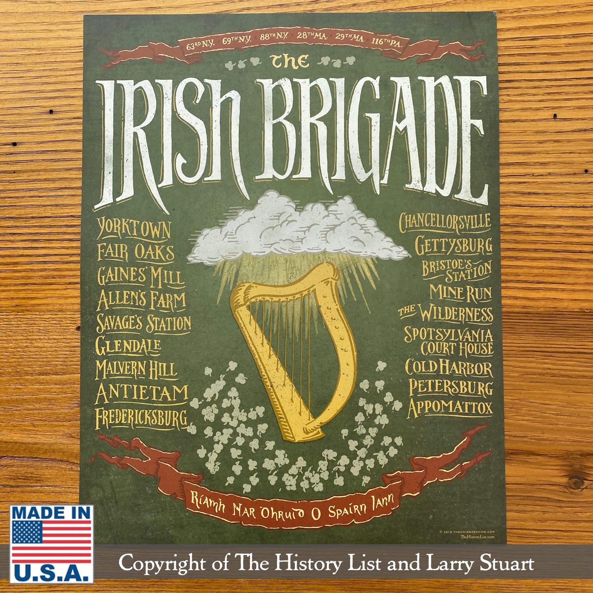 The Civil War "Irish Brigade" as a small poster from The History List store