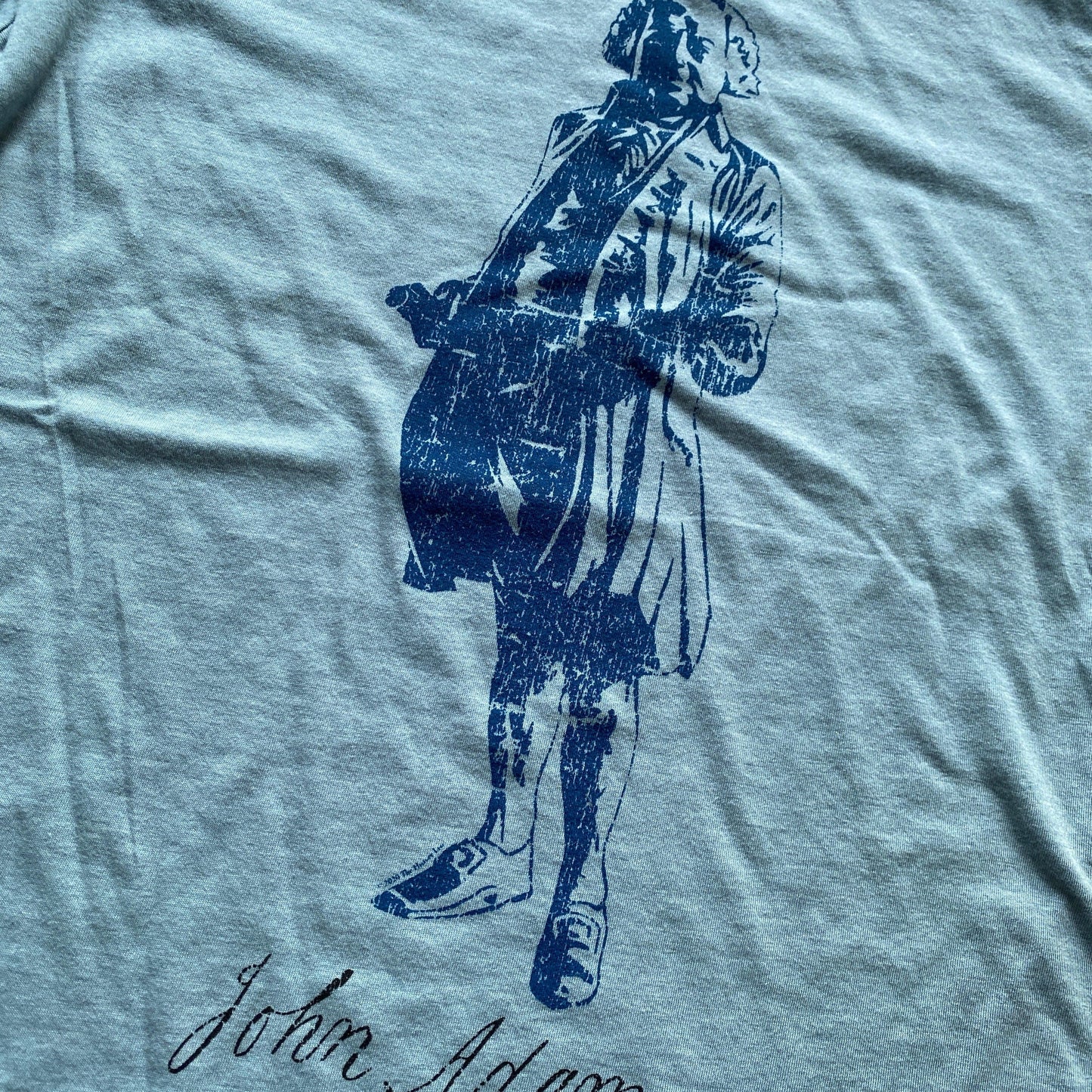 Close-up of the John Adams "Signature Series" Shirt in Blue from The History List Store.