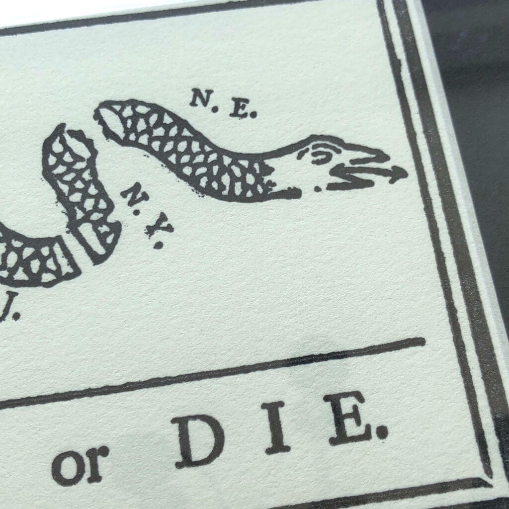 "Join or Die" Framed print from The History List Store