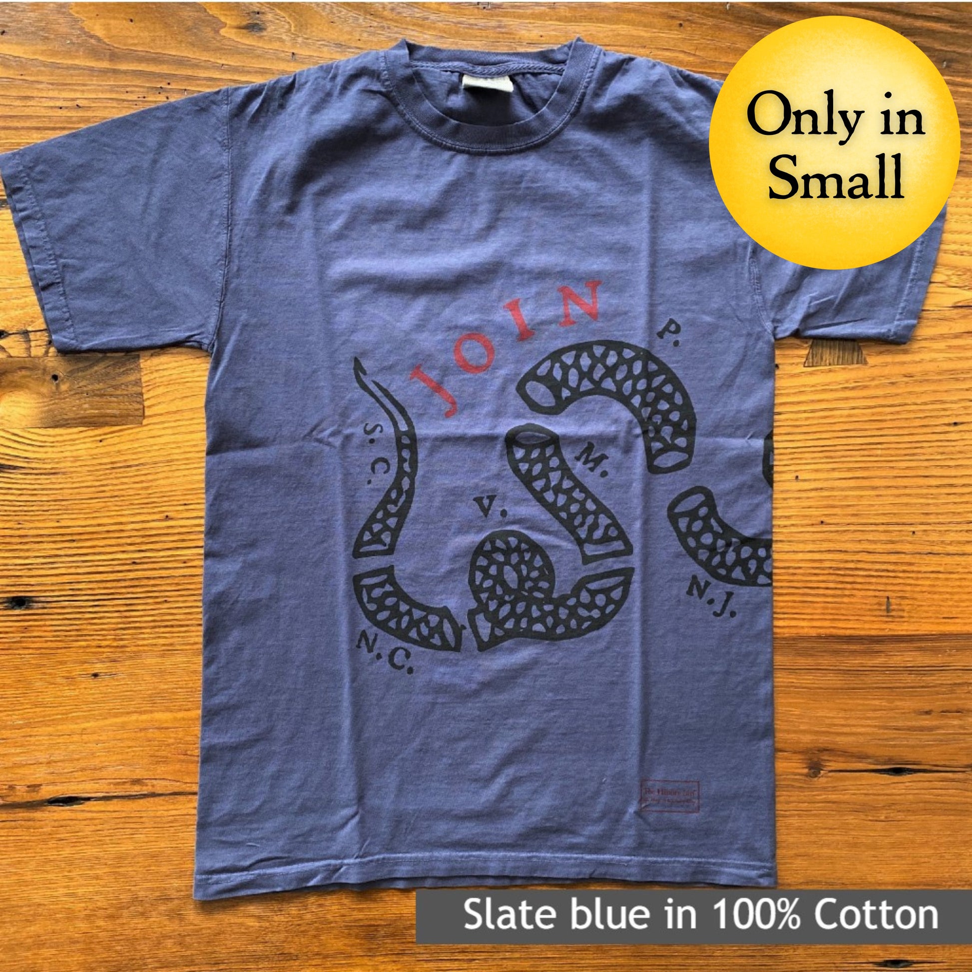 "Join or Die" Shirt from The History List store in Slate blue