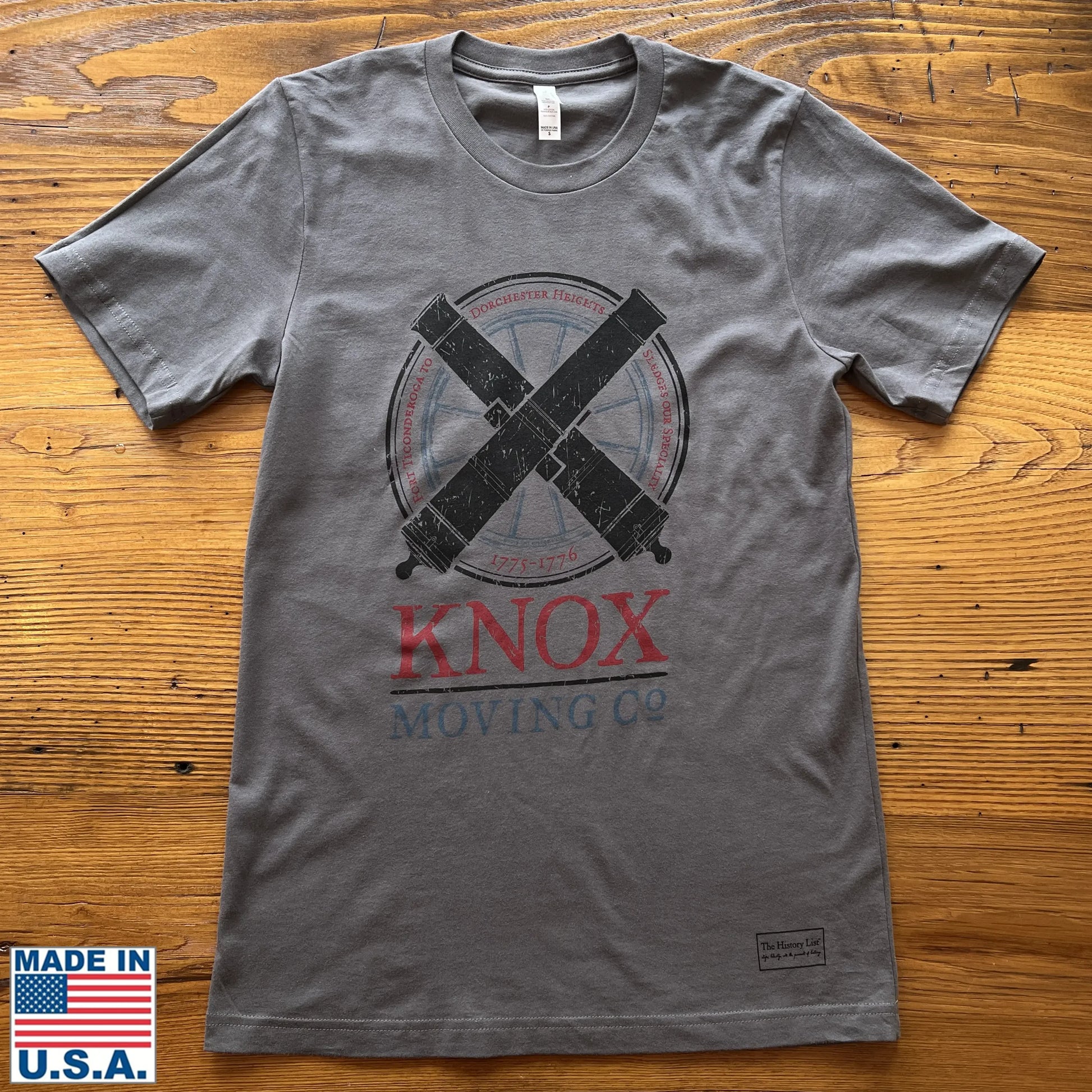 Made in USA "Knox Moving Co." Shirt in Grey from The History List store