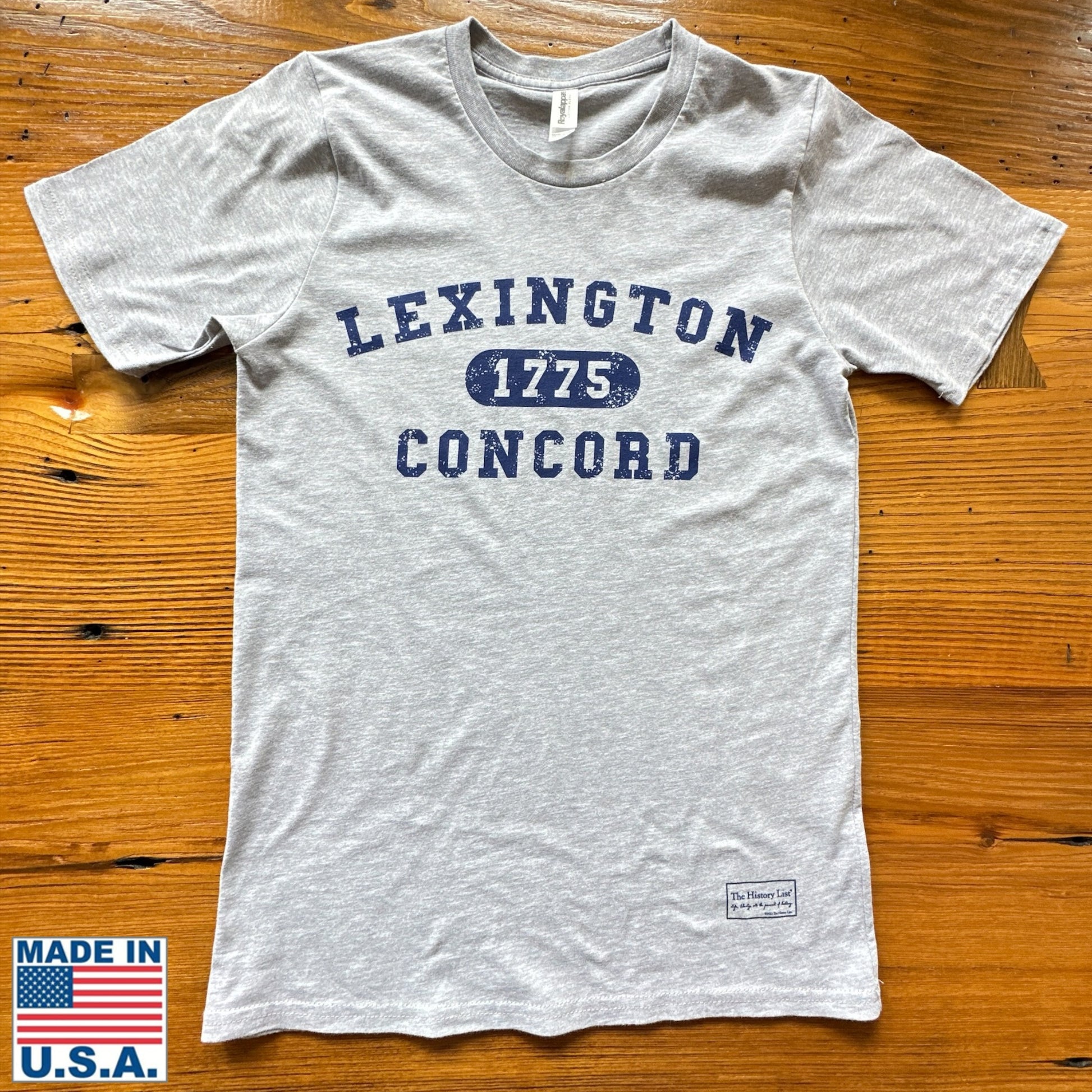 Heather grey 1775 Lexington and Concord Shirt from The History List store