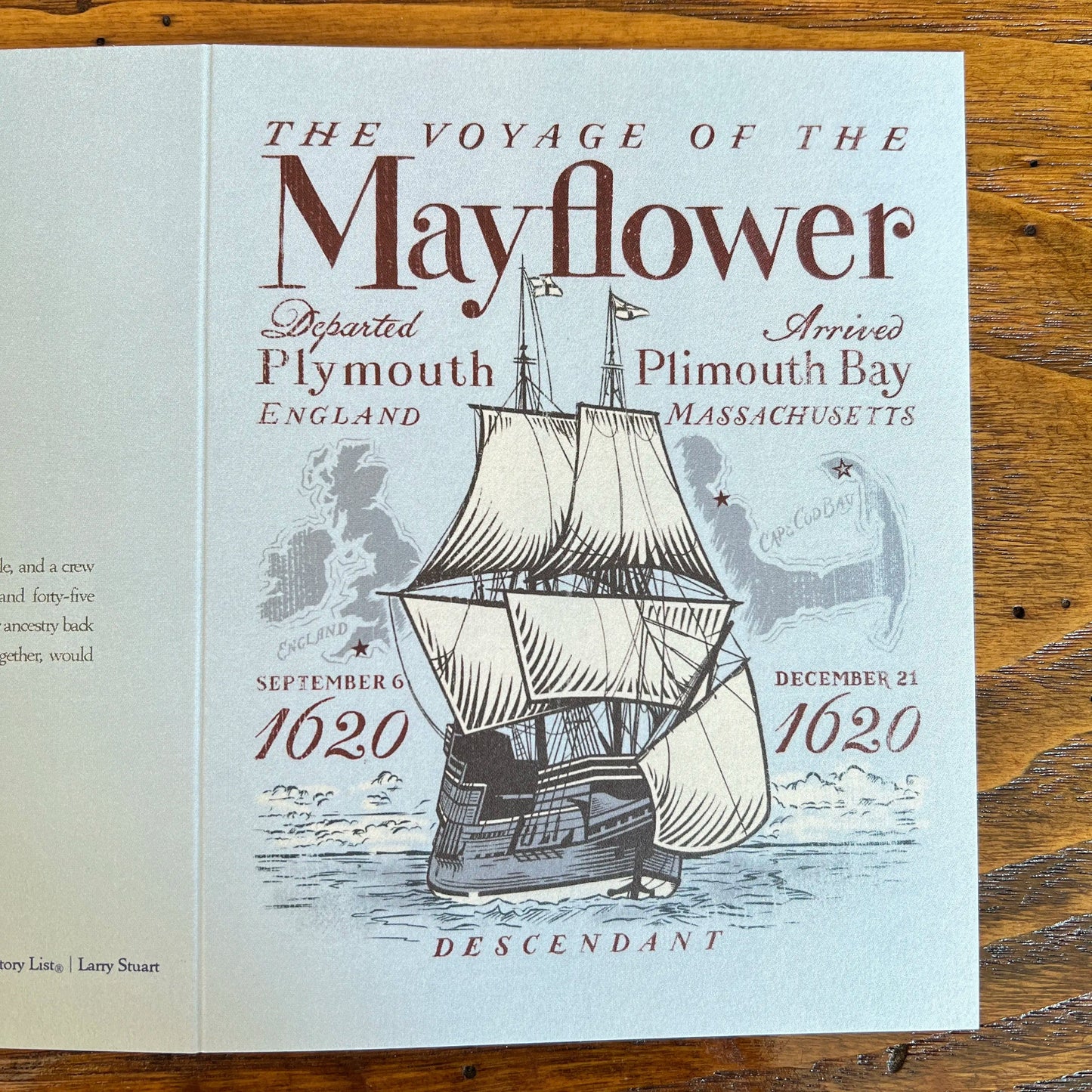 "The Voyage of the Mayflower" Note cards with envelopes - Set of 6