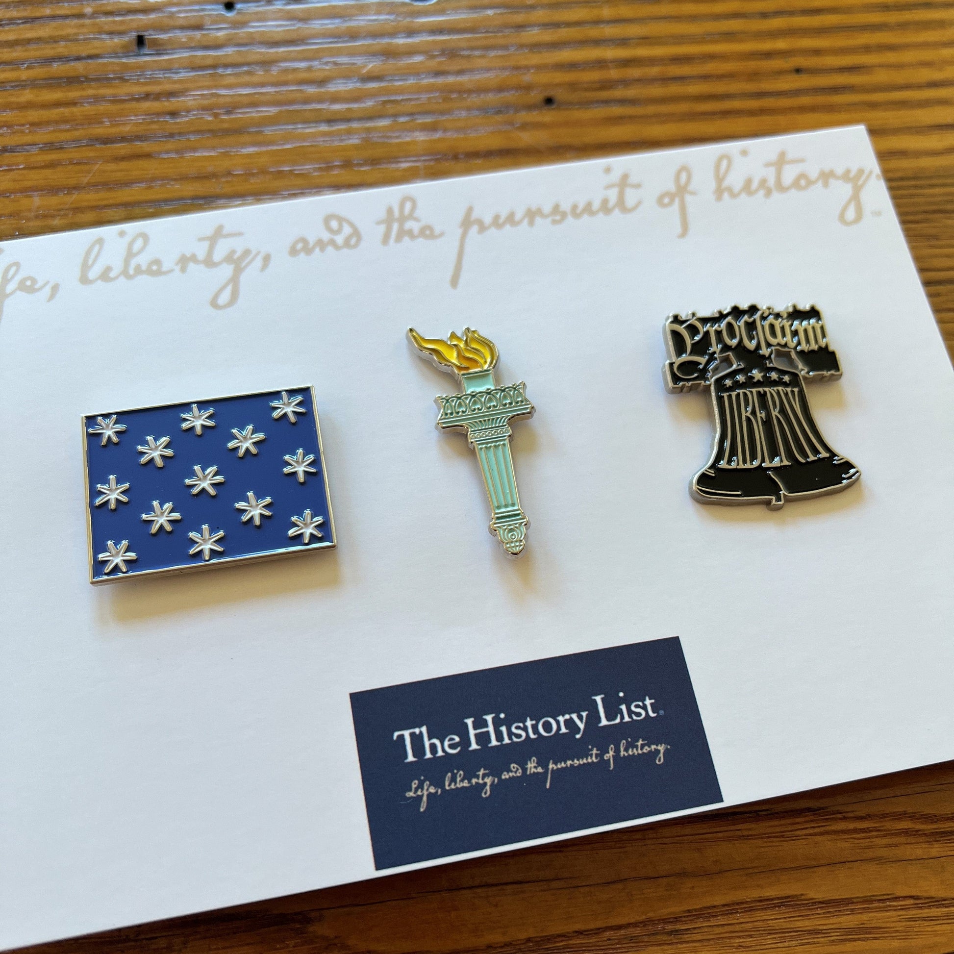 "Proclaim Liberty" Pin Set from The History List store