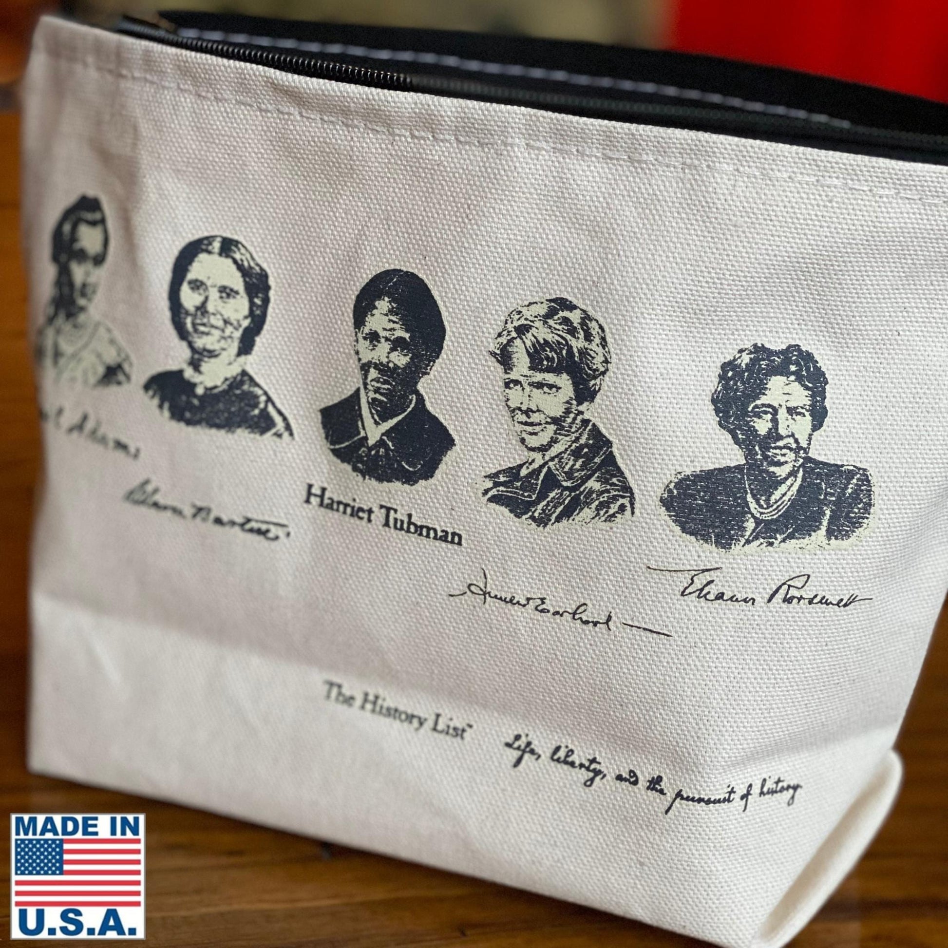"Remember the Ladies" small canvas bag  Made in the USA from the history list store 