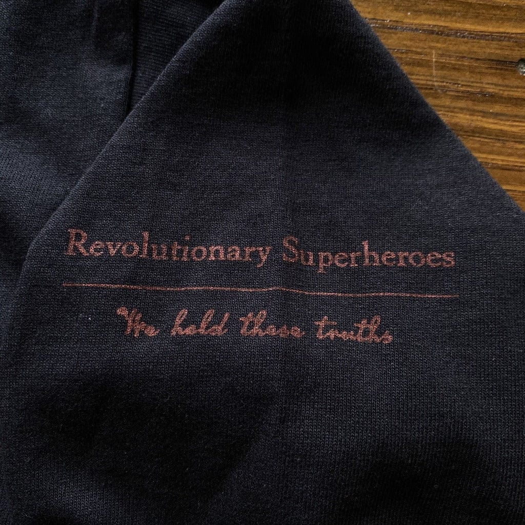 Side Sleeve "Revolutionary Superheroes" with George Washington Long-sleeved shirt from the History List Store.