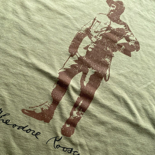 Close-up Military Green Theodore Roosevelt "Signature Series" Shirt from the History List Store