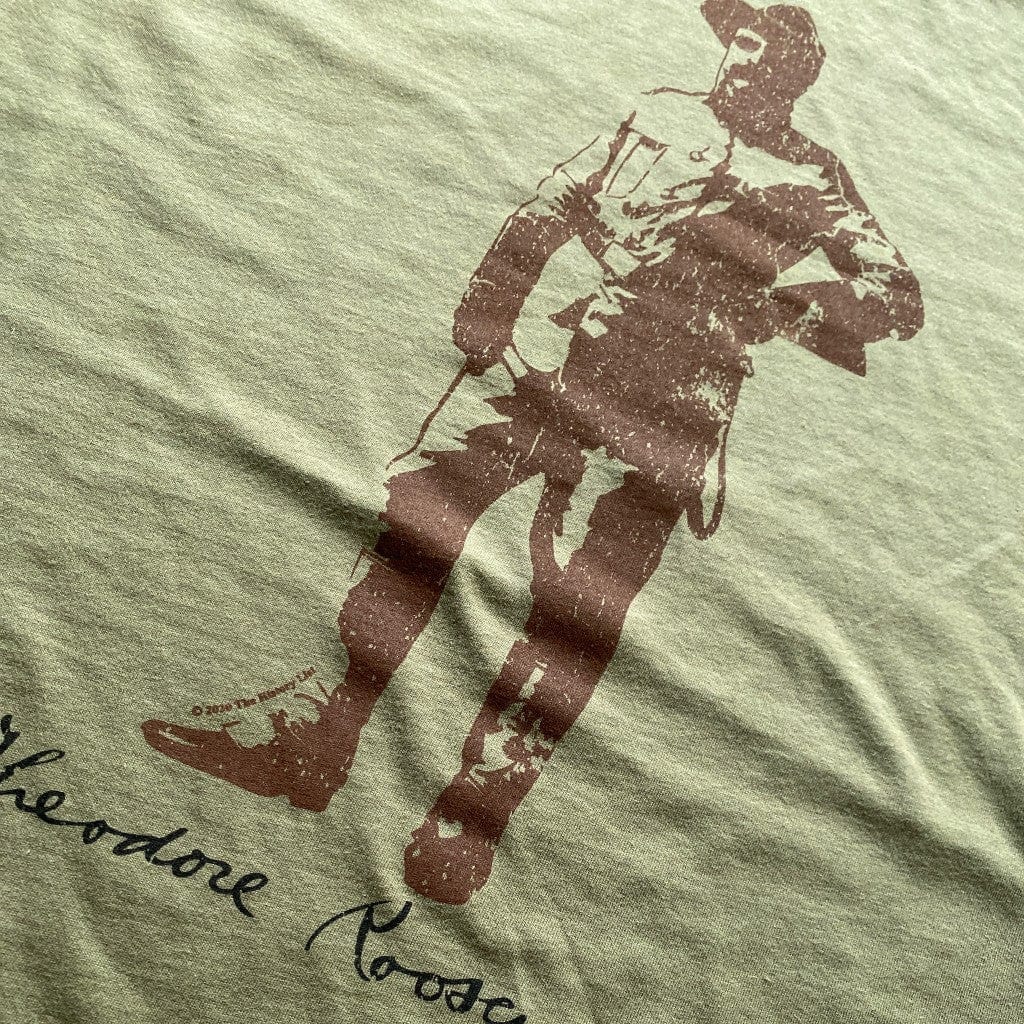 Close-up Military Green Theodore Roosevelt "Signature Series" Shirt from the History List Store