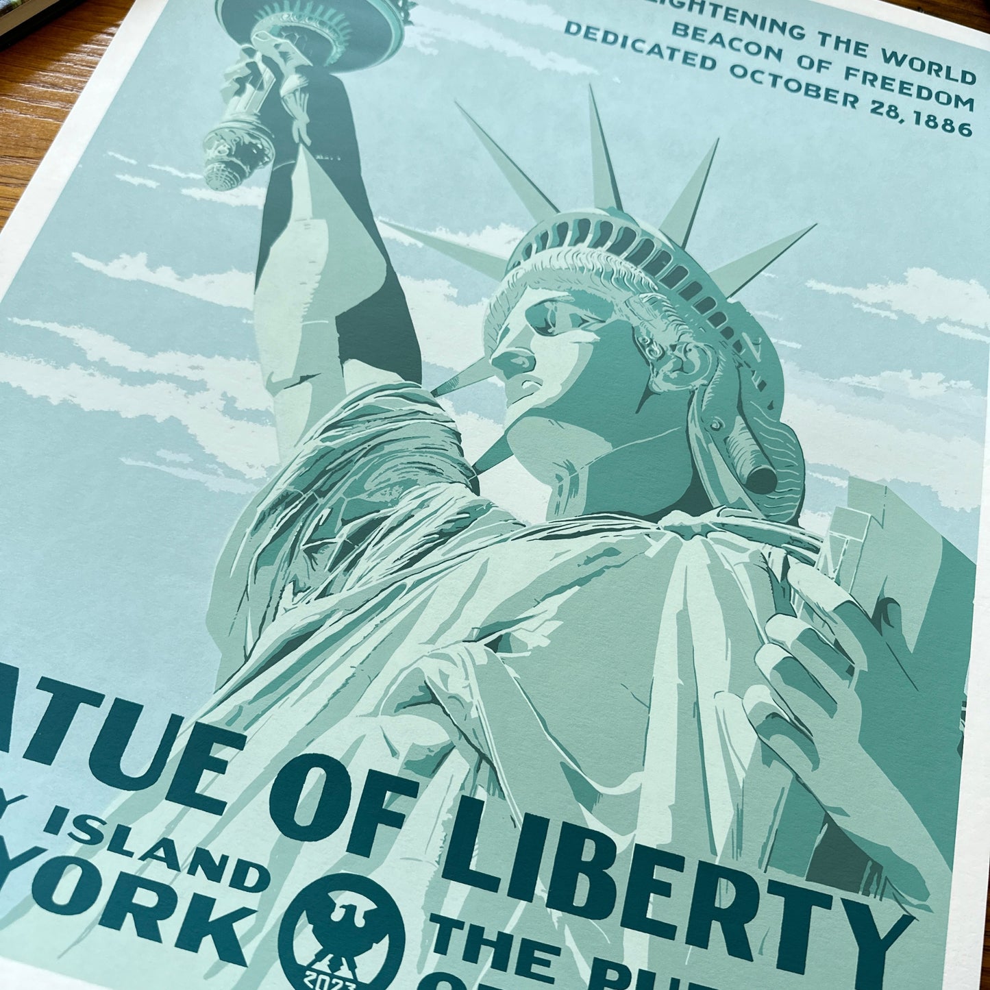 Close-up of the Statue of Liberty limited edition print — Signed and numbered — Only 200 printed from The History List store