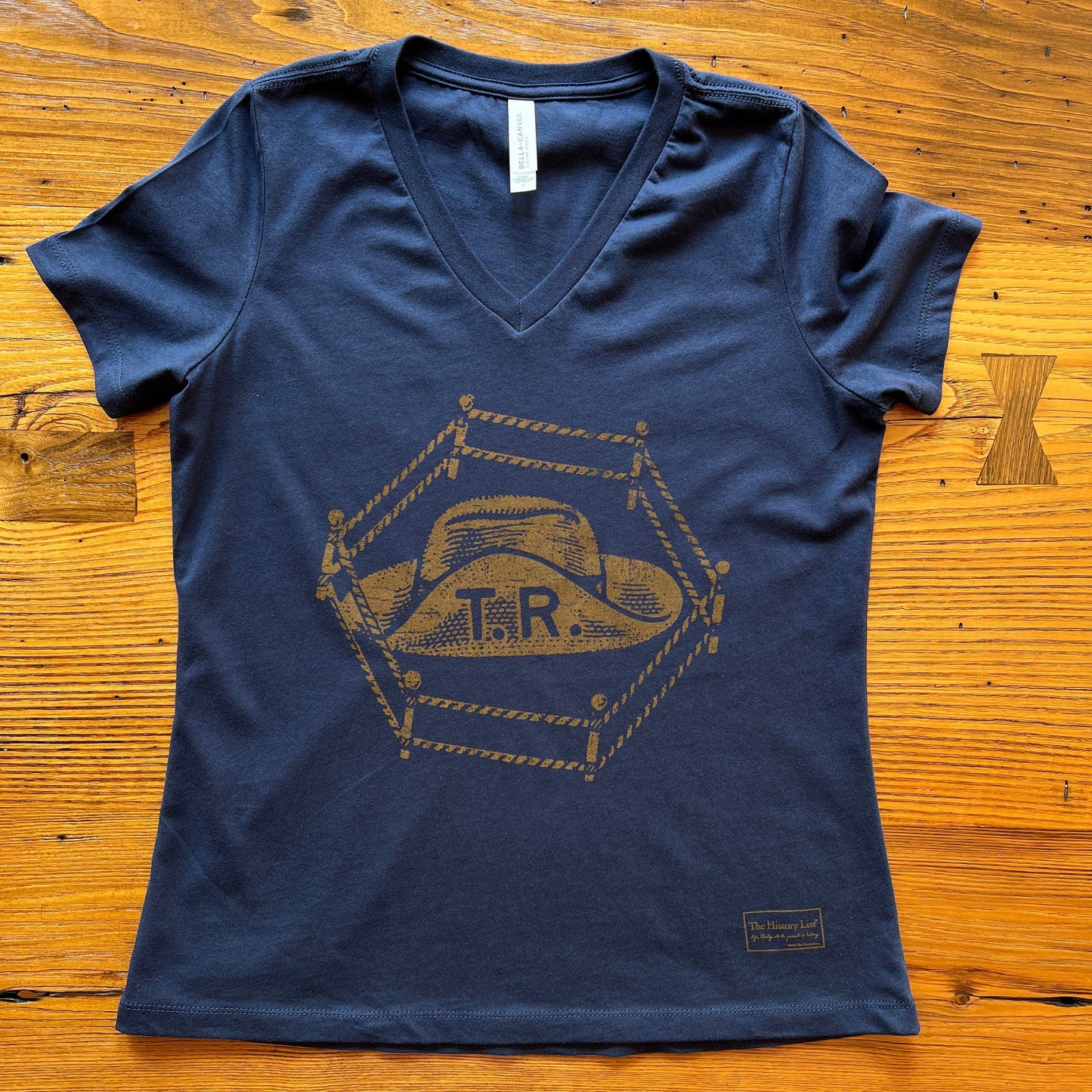 Teddy Roosevelt "Hat in the ring" presidential campaign — Women's v-neck shirt from The History List Store.