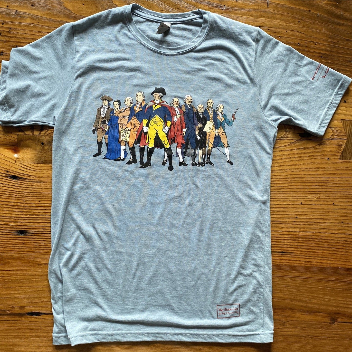 Ten "Revolutionary Superheroes" T-Shirt in Light blue heather from The History List store