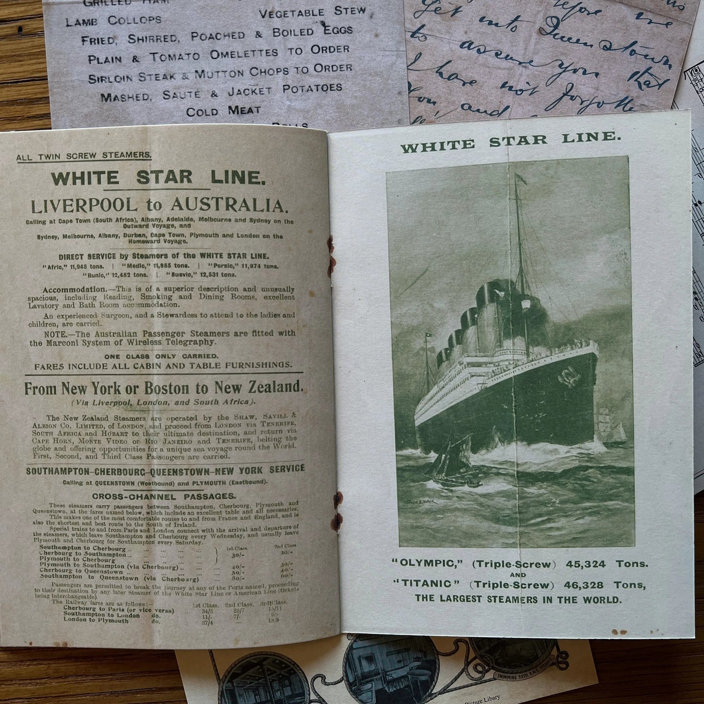 Titanic Document Box with 26 items from launch through memorial service