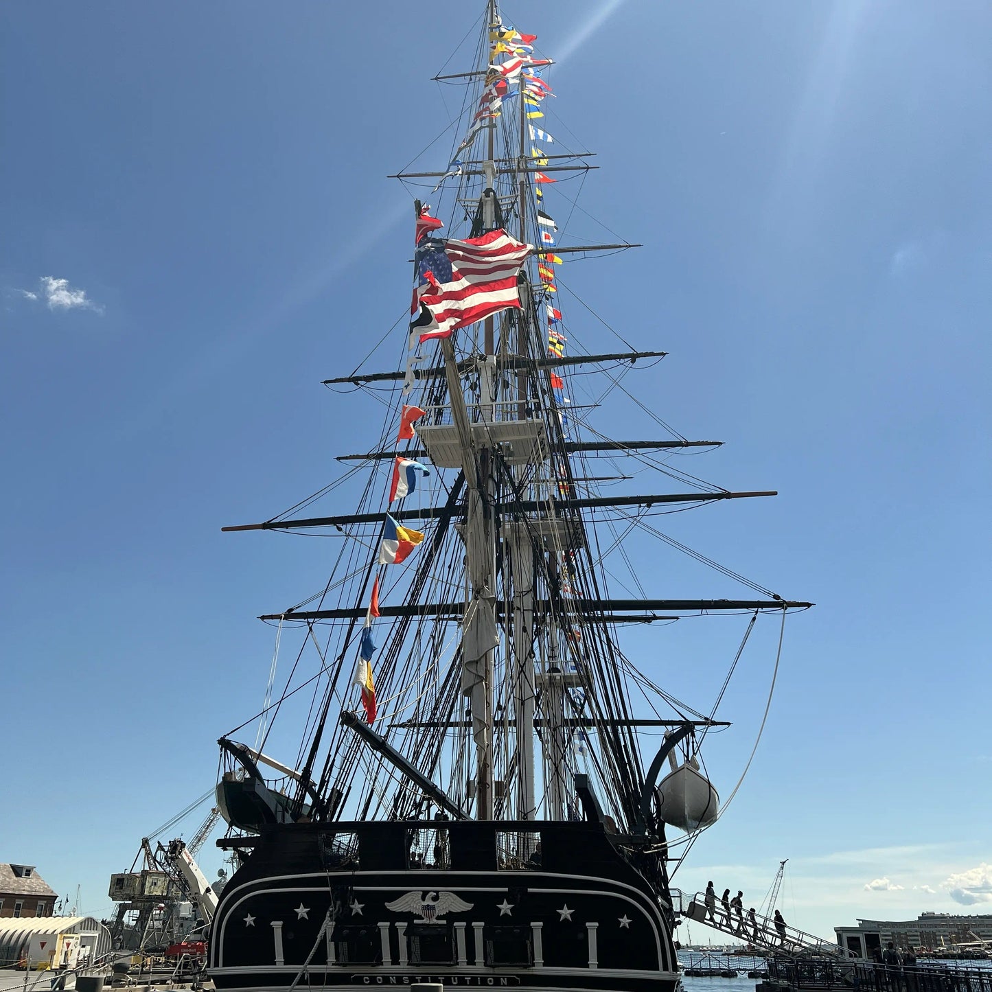 American Flag flown over USS Constitution