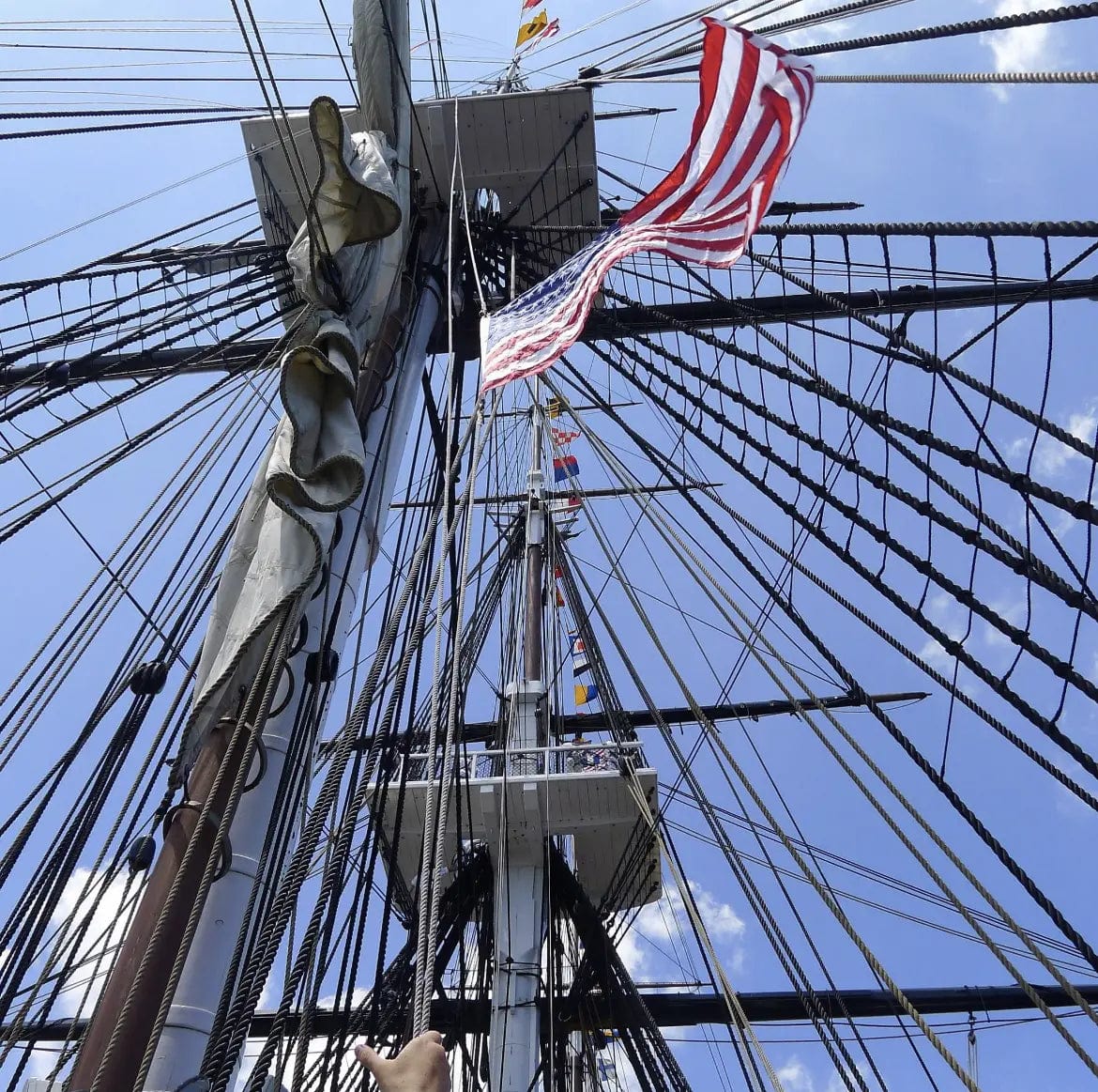 American Flag flown over USS Constitution