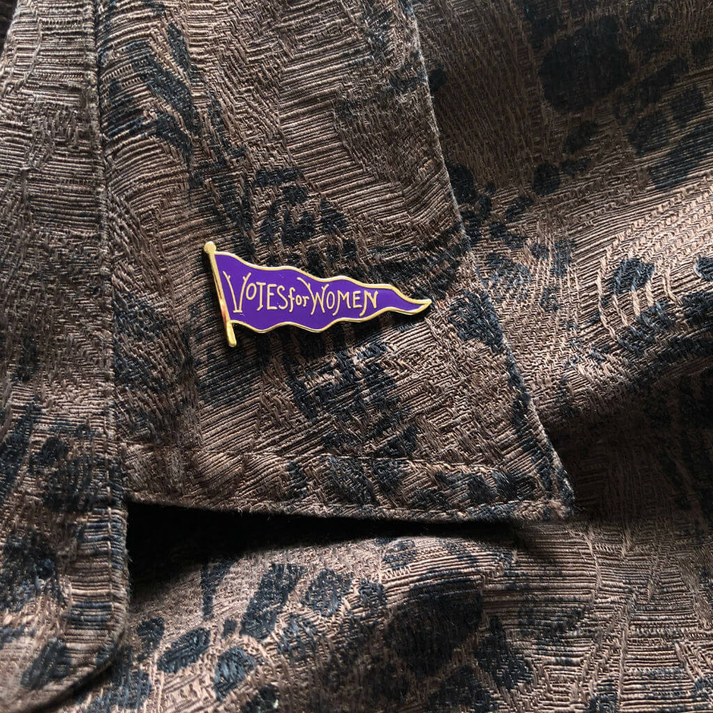 "Votes for Women" Pin when worn - from The History List Store