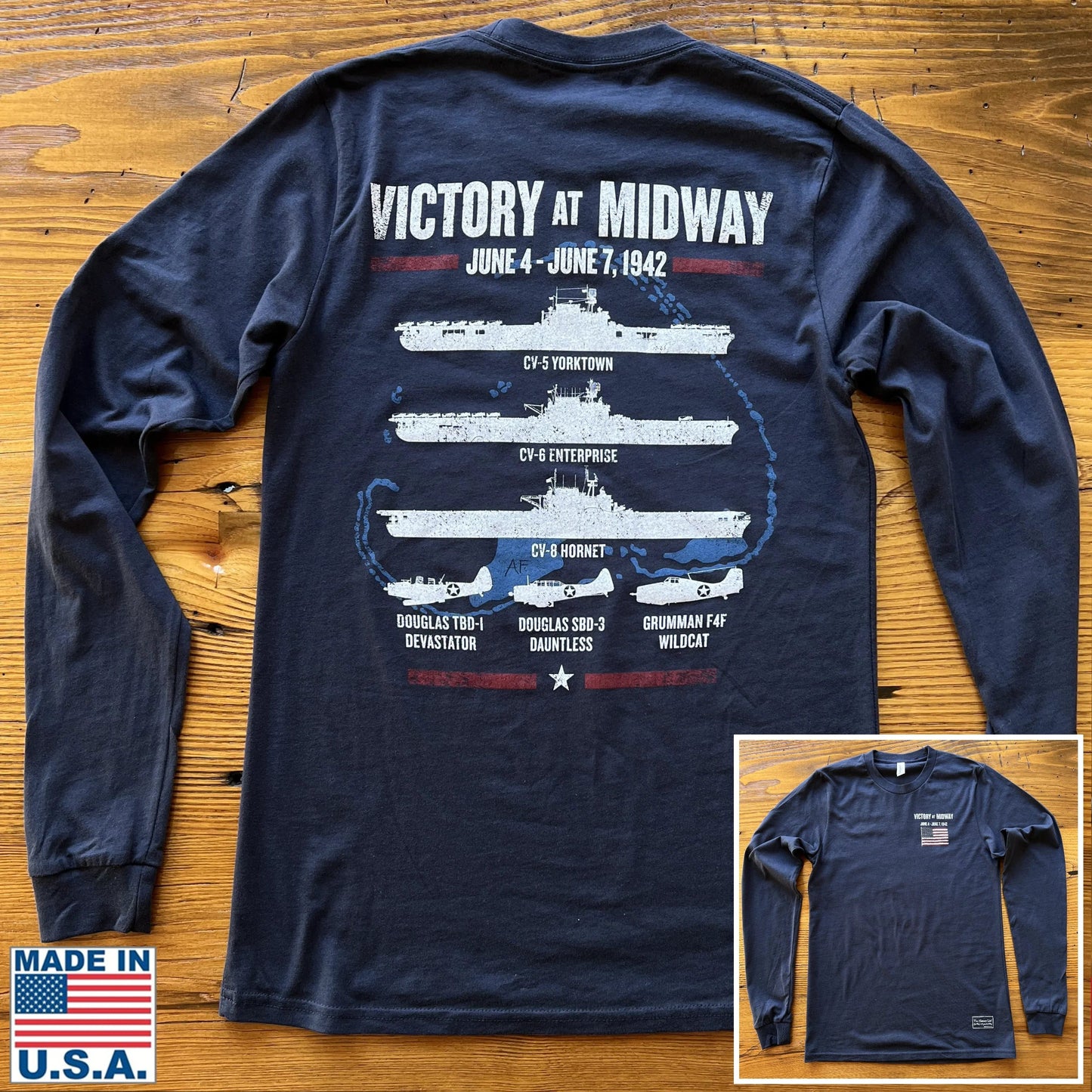 "Victory at Midway" made in America Long-sleeved Shirt