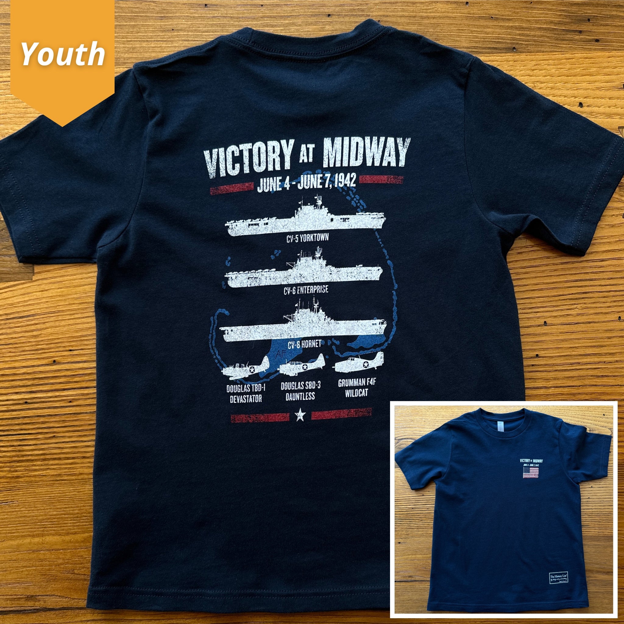 Youth Navy Washington Capitals Primary Logo Long Sleeve T-Shirt