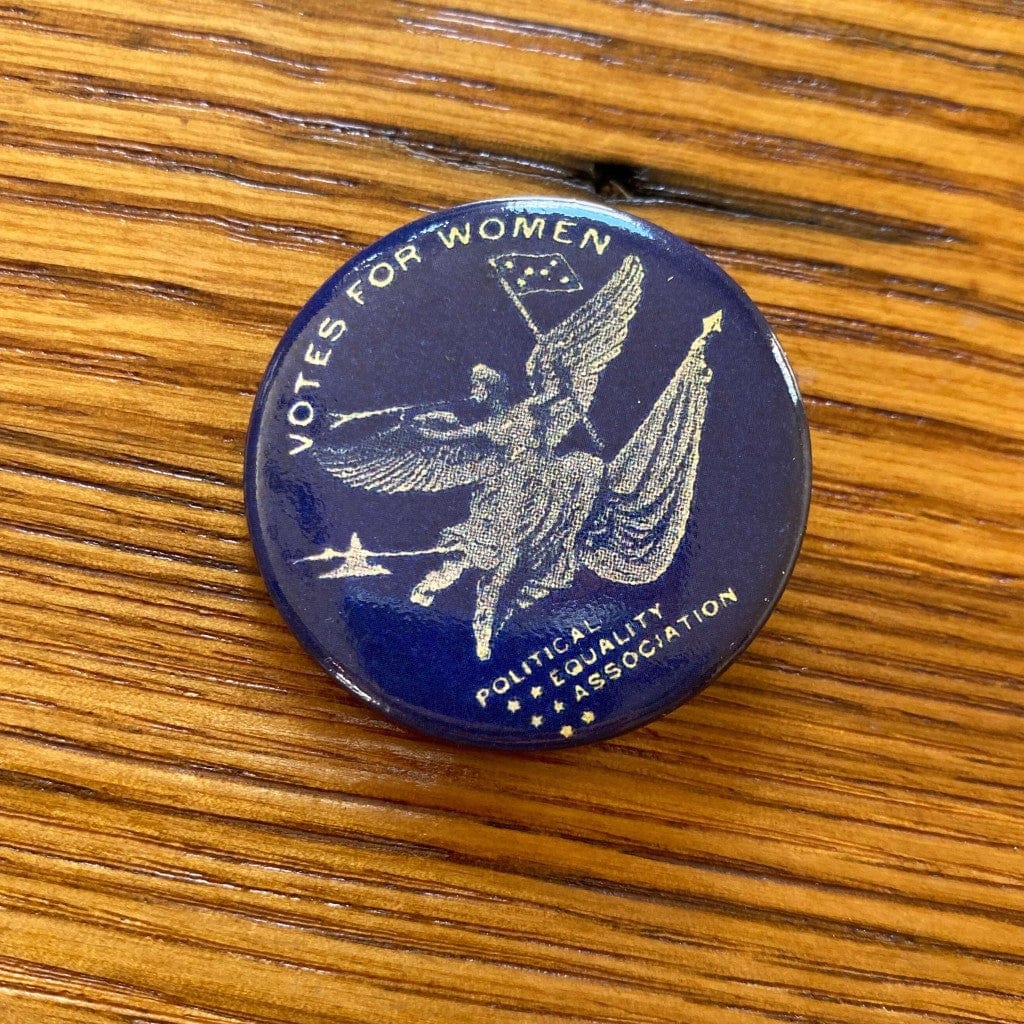 "Votes for Women" Button pin - Political Equality Association - Blue from The History List Store