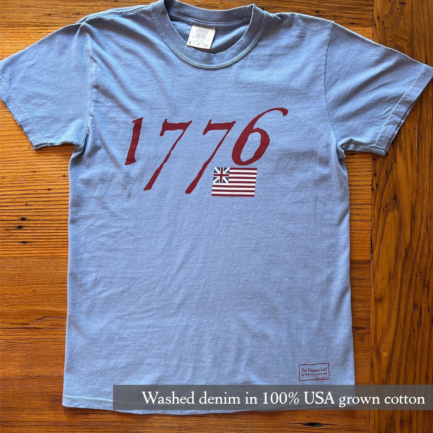 "We hold these truths - July 4, 1776” T-shirt in Washed denim from The History List