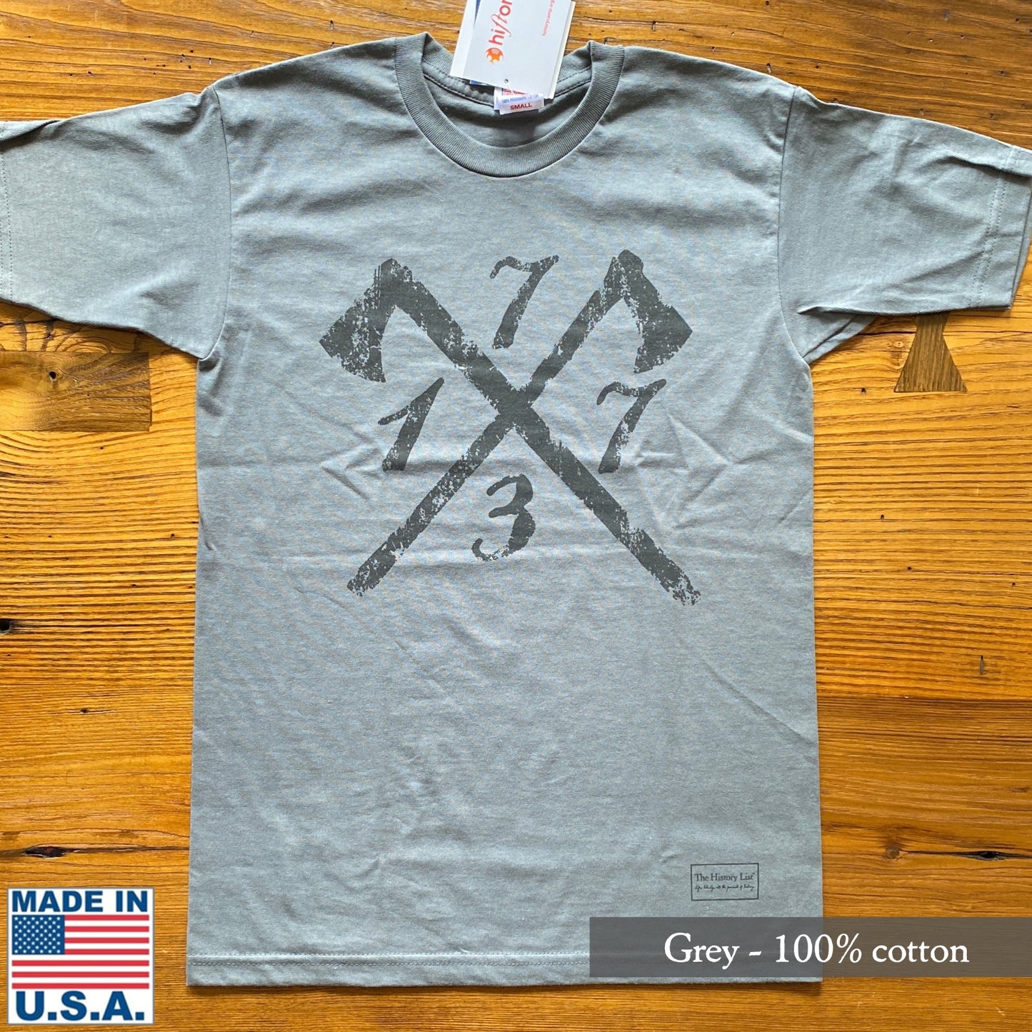 Grey of "1773" Boston Tea Party shirt - For hardcore history folks from The History List store