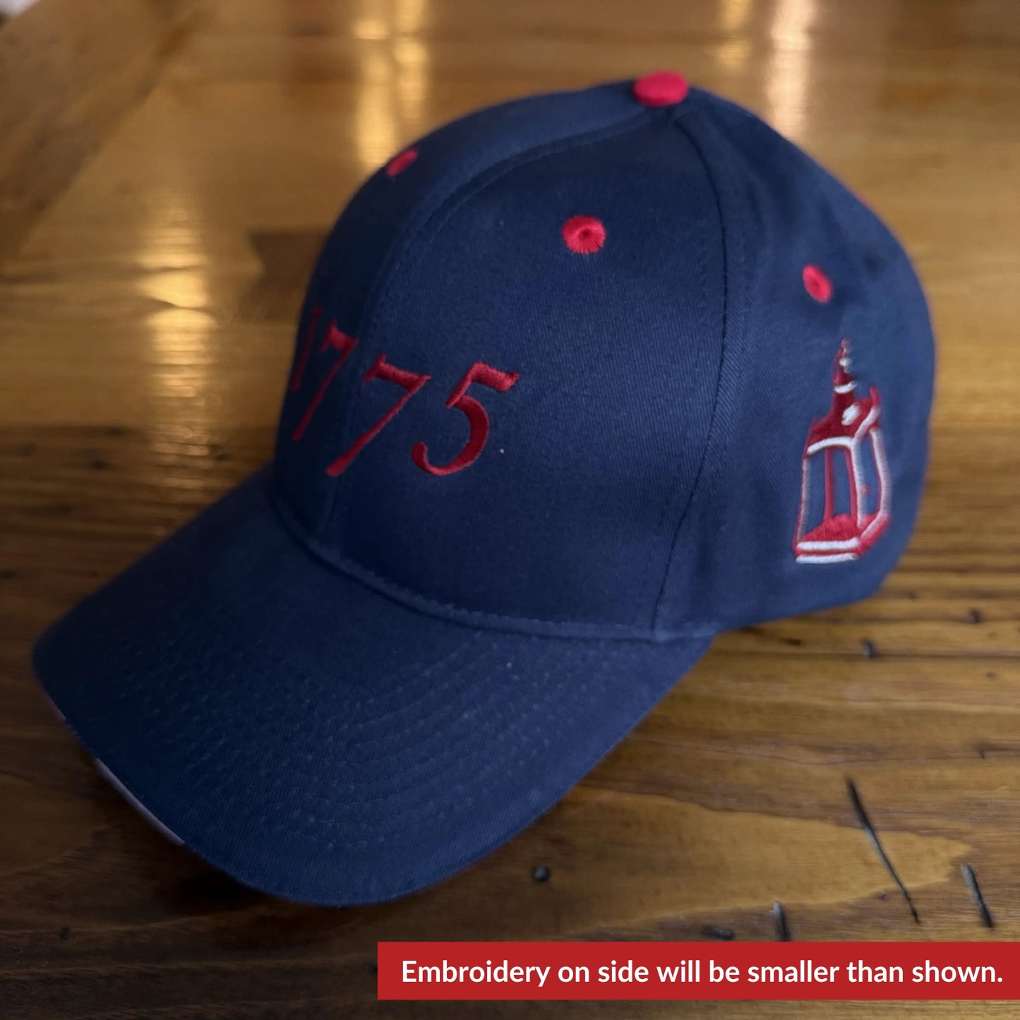 Embroidered "1775 Battle of Lexington" cap with Old North Church Lantern