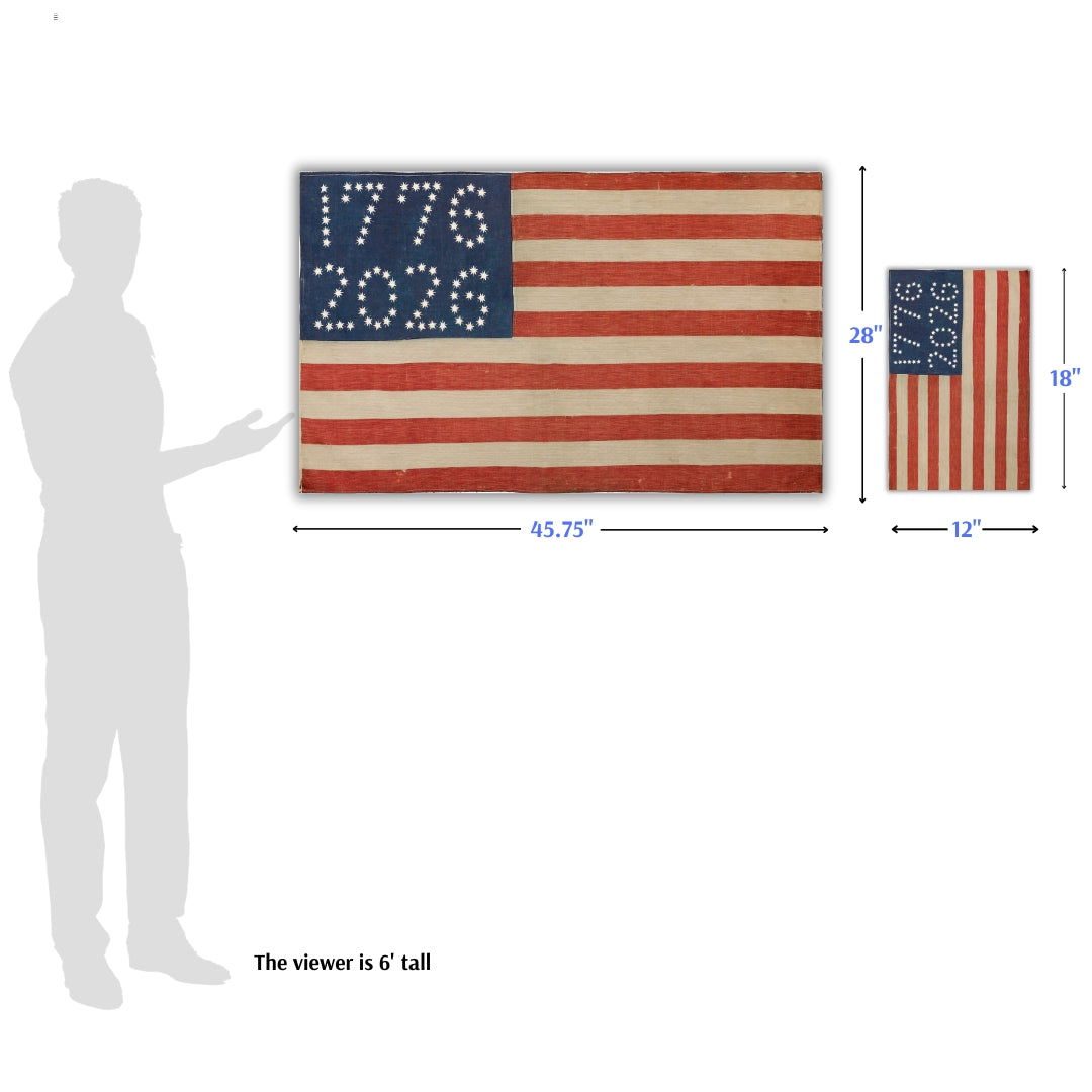 6-ft viewer reference of the "1776–2026 Historic American Garden Flag" — Made in America from The History List Store.