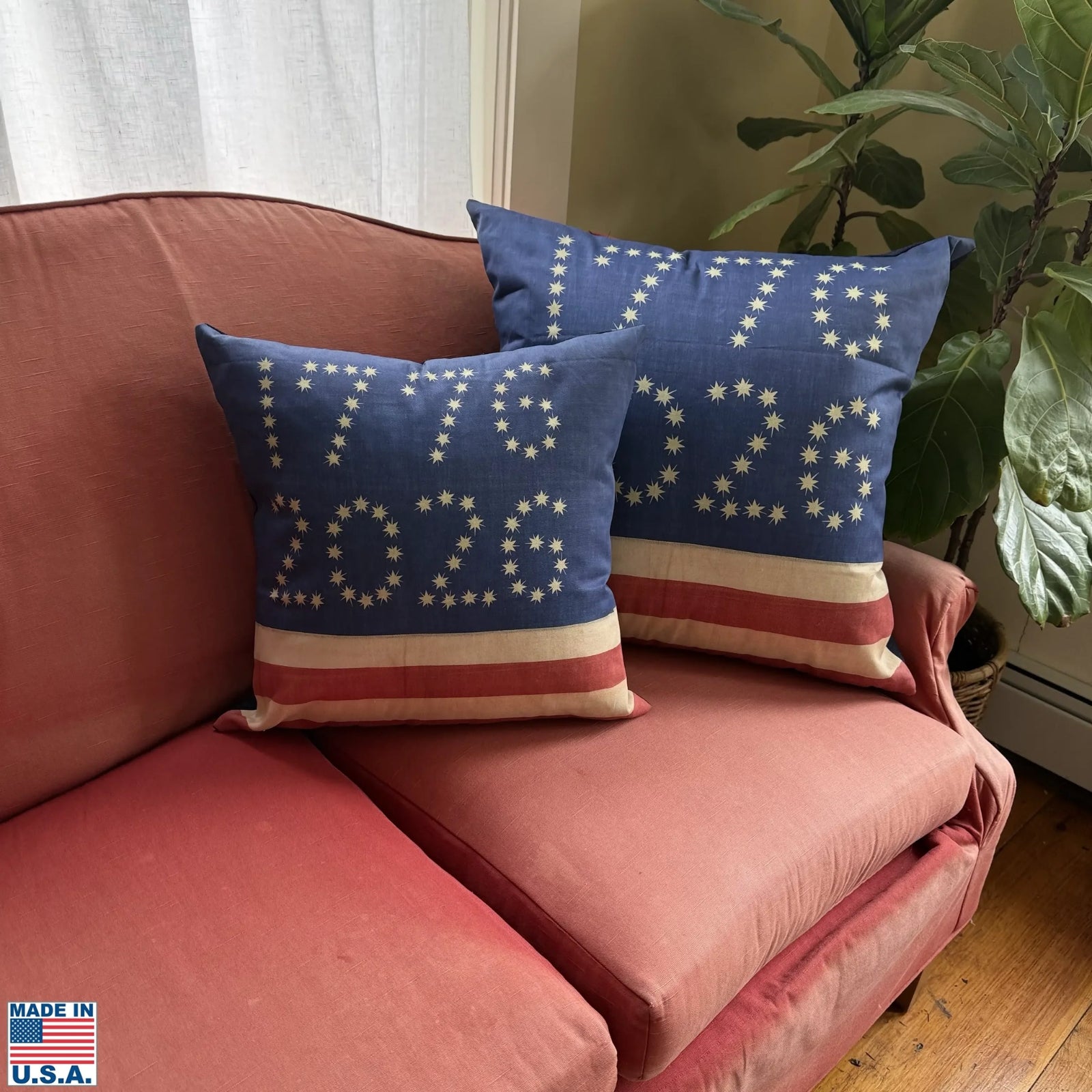 1776 - 2026 Historic American Flag Pillow Sham — Made in America from The History List store