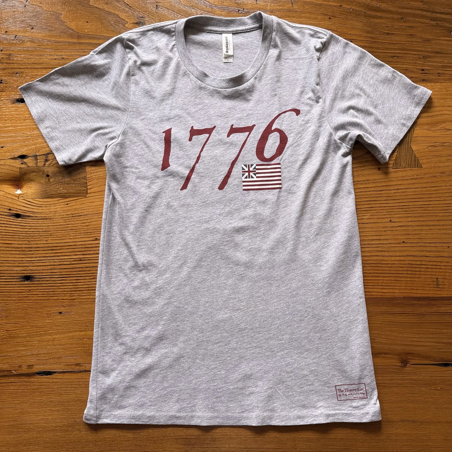 Front view of the "We hold these truths - July 4, 1776" T-shirt in Light Gray, from The History List Store.