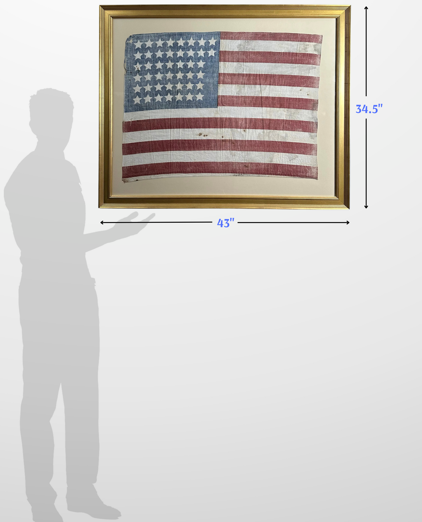 1890's 44-Star Parade Flag — Framed